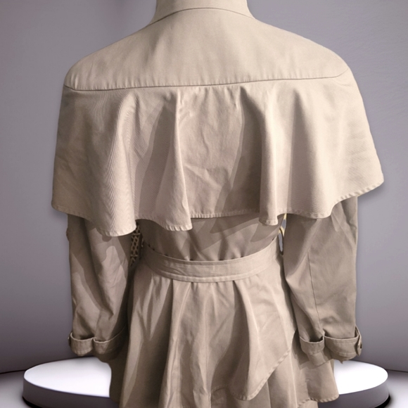 Osman Tiered Ruffle Trench Coat XS - Picture 7 of 15